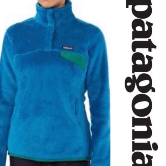 Patagonia Re-Tool Snap-T Pullover Jacket Fleece Larimar Blue Green Medium - Picture 12 of 13